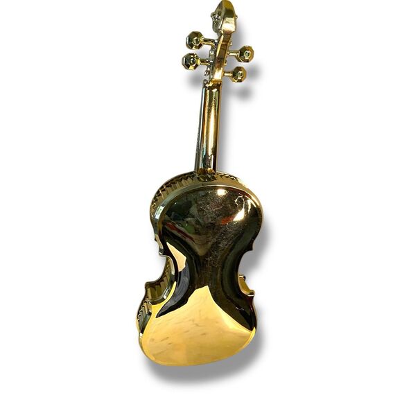 Ornament Gold Tone Plastic Violin Viola Horn Musical Instruments Crafts Wreaths - Picture 3 of 4